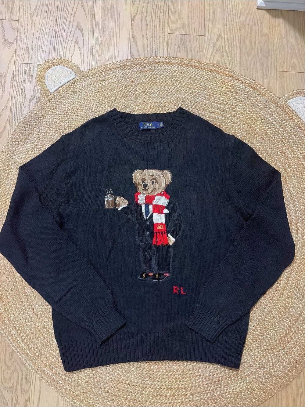 (NWOT)Polo Ralph Lauren Men Black Knit Sweater - Lightweight Cotton-Linen Blend